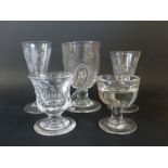 A group of 19th glasses including a Georgian glass rummer,