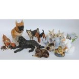 A group of various ceramic animal figures to include Royal Doulton Airedale, Royal Osborne, Nao,