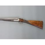 Samuel R Allport 12 bore side by side shotgun with named and engraved locks, double trigger,