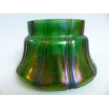 Kralik iridescent glass lobed jardiniere,