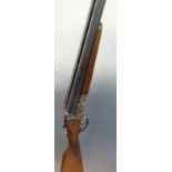 Laurona 12 bore side by side shotgun with engraved lock, top plate, top lever,