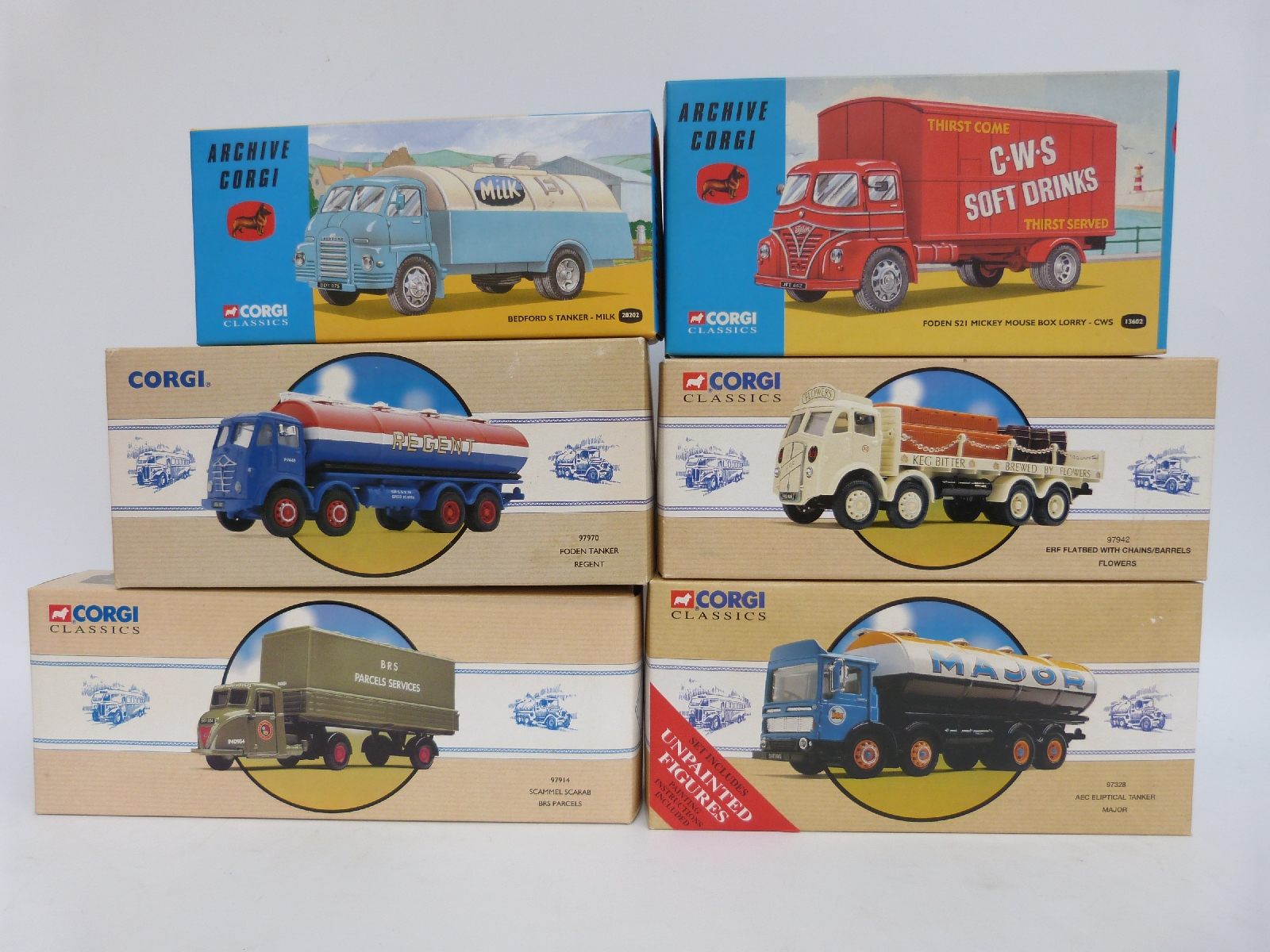 Six Corgi Road Transport and Archive Corgi diecast model commercial vehicles including Major and