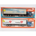 Two Tekno diecast model lorries Volvo F1220-322 and Scania 141 Spransen,