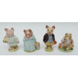 Four Beswick Beatrix Potter figures Mr Jeremy Fisher, Little Pig Robinson, Pigling Bland,