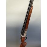 Gunmark Kestrel 12 bore side by side shotgun with named and engraved locks, engraved top plate,