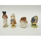 Four Beswick Beatrix Potter figures Mrs Tiggy Winkle, Tommy Brock, Amiable Guinea-Pig and Pickles,