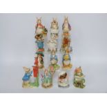 Thirteen Border Fine Arts Beatrix Potter ceramic figures including Benjamin Bunny, Mrs Tiggy Winkle,