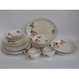 Barratts Delphatic china part dinner service with bamboo decoration