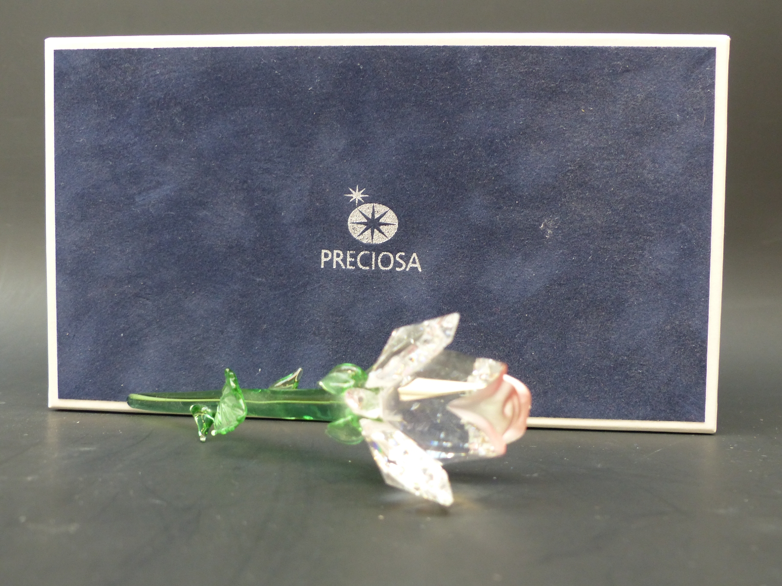 Preciosa glass Swarovski style model of a small rose,