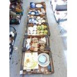 A collection of Devon pottery, Torquay ware, Bovey Tracey, Cottage ware,