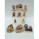 Eleven Royal Doulton Brambly Hedge figures including Lily Weaver, Flax Weaver, Mr Apple,