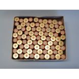 One-hundred Eley 10 gauge 2 5/8" chamber 1 1/2oz no.5 shotgun cartridges.