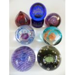 Seven Caithness Glass limited edition paperweights,