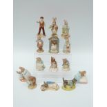 Fourteen Royal Albert Beatrix Potter figures including John Joiner, Miss Dormouse,