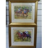 A pair of Elana Eros signed limited edition horse racing prints
