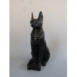 Black basalt model of an Egyptian cat,