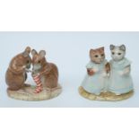 Two Royal Albert Beatrix Potter figures The Christmas Stocking and Mittens and Moppet,