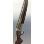 Henry Atkin 12 bore side by side shotgun with engraved lock, top plate, top lever,