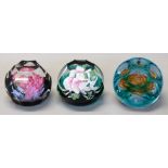 Three Caithness Glass limited edition paperweights Amore 24/50,
