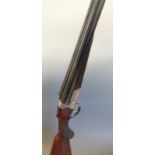 Lincoln Jeffries 12 bore side by side shotgun with ornate engraving to the shaped locks, top plate,