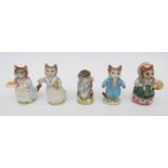 Five Beswick Beatrix Potter figures Miss Moppet, Tom Kitten, Cousin Ribby,