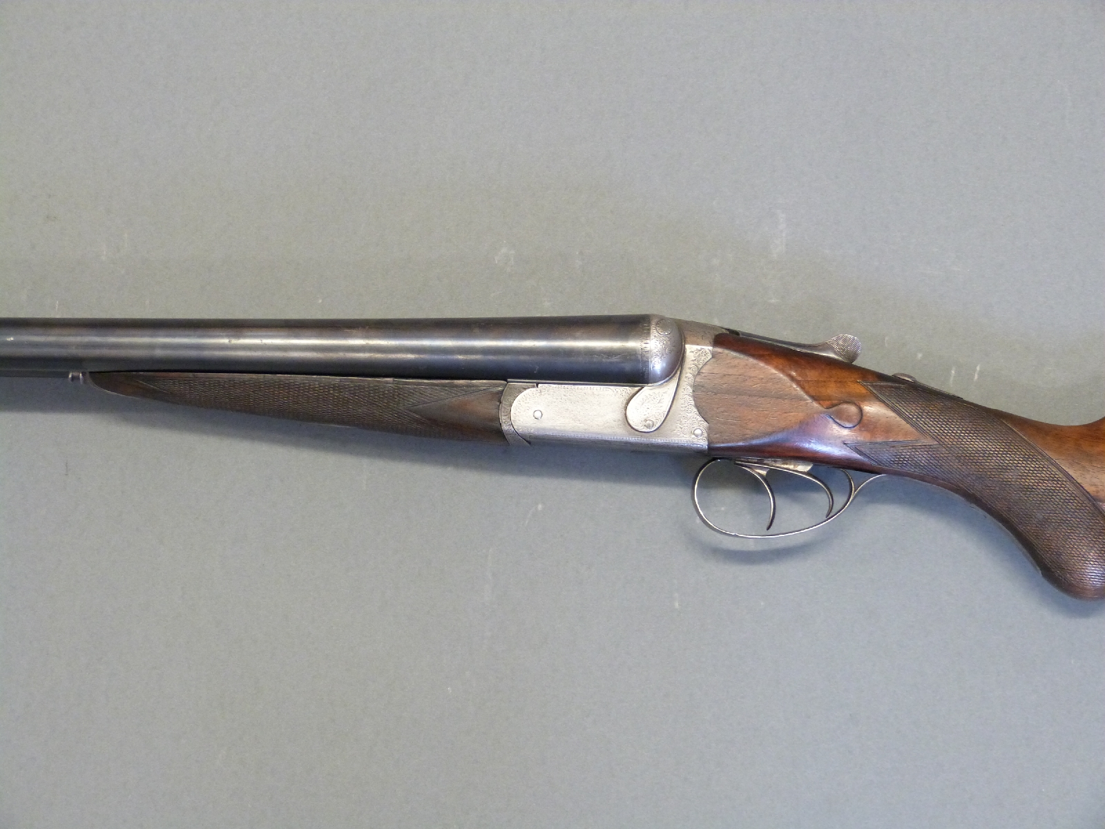 Lincoln Jeffries 12 bore side by side shotgun with ornate engraving to the shaped locks, top plate, - Image 11 of 13