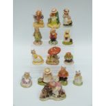 Fourteen Royal Doulton Brambly Hedge figures including Catkin, Lady Woodmouse, In the Woods, etc,