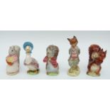 Five Beatrix Potter figures Squirrel Nutkin, Jemima Puddleduck, Foxy Whiskered Gentleman,