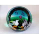 Caithness Glass limited edition 19/25 paperweight Bunnies, designed by Alan Scott,