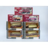 Seven Corgi Classics British Rail diecast model commercial vehicles including Bedford OB Coach,