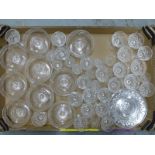 A quantity of cut glass Stuart Crystal including dessert plates, port glasses, sherry glasses,