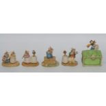 Four Border Fine Arts Brambly Hedge figures Merry Midwinter trinket box, with certificate,