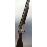 Essex 12 bore side by side shotgun with engraved scene of dogs to the chrome plated locks,