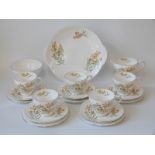 A collection of Shelley Golden Brown teaware