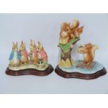 Border Fine Arts Beatrix Potter figures Sailing Home 169/1250 and Four Little Rabbits 439/1250,