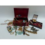 A collection of jewellery to include Victorian paste, large paste buckle, rabbit feet, necklaces,