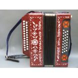 Tulskaya Russian made button accordion, with 25 treble buttons and 25 bass,