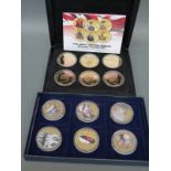 Great British Heroes crown set together with a similar Royal commemorative set,