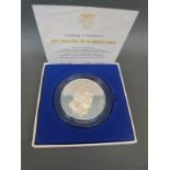 1972 cased Panama 20 Balboas silver coin,