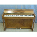 Art Deco Kemble Minx miniature or ship's piano with walnut veneer together with a large quantity of