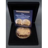 Bradford Exchange oversize 'five crowns' gold plated coin with Swarovski Crystals inset,