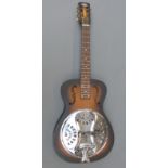 Busker Dobro/Spider bridge style resonator guitar, in tobacco sunburst finish, with round neck,