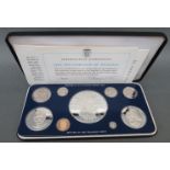 A cased Republic of Panama proof coin set