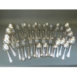 An eight place setting canteen of silver plated of cutlery by Hugh Foulerton