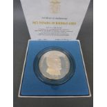 1973 cased Panama 20 Balboas silver coin,