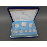 A cased solid sterling silver Coinage of Belize proof set