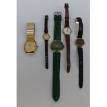 Five various wristwatches including a 9ct gold Avia, Tissot Stylist, Rodania etc.