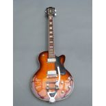 DeArmond M-75T c1970 Les Paul style solid mahogany electric Bigsby Tremelo guitar,