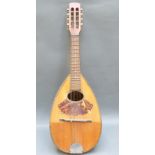 Russian made 1970s bowl back mandolin, with faux tortoiseshell fingerboard,
