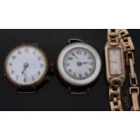 Three ladies wristwatches, one Avia on 9ct gold bracelet, 15.